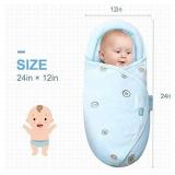 Premium Soft Cotton Baby Swaddle Blankets, Unisex Baby Blanket Wrap for Newborn Baby Boys Girls, Skin Friendly Wearable Swaddling Sleep Sack Calms Startle Reflex (Button, Blue, 0-3 Months) - Retail: $