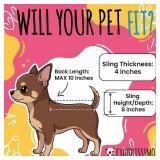 Cuddlissimo! Pet Sling Carrier - Carefully Sized for Teacup and Toy Breed Puppies and Cats (Under 6lb) - Soft Pouch for Small Dogs, Yorkies, Chihuahuas - Ideal for Hands-Free Doggy Travel and Walks (T