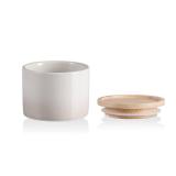 Sweejar Kitchen Canisters Ceramic Food Storage Jar, Stackable Containers with Airtight Seal Wooden Lid for Serving Ground Coffee, Tea, Sugar, Spice and More - 5 Fl Oz(Gradient Gray) - Retail: $12