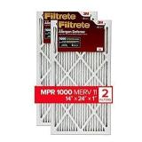 Filtrete Air Filter  MPR 1000  MERV 11  Micro Allergen Defense 3-Month Pleated 1-Inch Air Filters  2 Filters - Retail: $65
