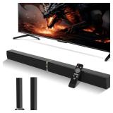 MZEIBO Sound Bar for Smart TV?80W Detachable Bluetooth Soundbar with Powerful Bass, 2-in-1 Home Theater Audio System, ARC/Optical/AUX Connectivity for TV/PC/Laptop/Game Console - Retail: $60