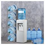 5-Tier Silver Gallon Water Jug Rack - Retail: $49