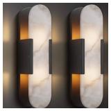 2pk 20x4" Faux Alabaster Wall Sconces