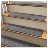 Megabarn Dark Grey Carpet Stair Treads, 14pcs  - Retail: $140