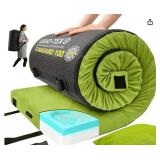 Lxotvae Memory Foam Camping Mattress Pad, Waterproof Sleeping Mat for Car/Tent/Cot with Travel Bag - Retail: $180