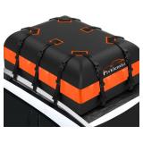 FIVKLEMNZ 21 Cubic Car Rooftop Cargo Carrier Roof Bag Waterproof for All Top of Vehicle with/Without Rack Includes Topper Anti-Slip Mat + Reinforced Straps + 6 Door Hooks + Luggage Lock