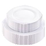 Morejoy 100PCS White Plastic Plates White Disposable Plates Include 50 Pieces 10.25 Inch Dinner Plates & 50Pieces 7.5 Inch Dessert Plates,Perfect for Weddings & Party
