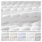 WDCOZY White Queen Size Quilt Bedding Sets with Pillow Shams, Lightweight Soft Bedspread Coverlet, Quilted Blanket Thin Comforter Bed Cover, All Season Summer Spring, 3 Pieces, 90x90 inches