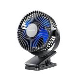 Gaiatop Portable Clip on Fan Battery Operated, Small Powerful 3 Speed Quiet 360° Rotate, USB Rechargeable Mini Personal Cooling Fan for Desk Table Home Office Stroller Camping Women Gifts Black Blue