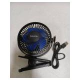 Gaiatop Portable Clip on Fan Battery Operated, Small Powerful 3 Speed Quiet 360° Rotate, USB Rechargeable Mini Personal Cooling Fan for Desk Table Home Office Stroller Camping Women Gifts Black Blue
