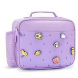 Uxeqtop Kid Insulated Lunch Bag Cute Lunch Box Reusable Lunch Tote for School Picnic Birthday Gifts for Girl(Purple)