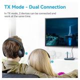 SOOMFON Bluetooth Transmitter for TV 3-in-1 Bluetooth 5.0 Transmitter Receiver for TV to 2 Headphones with LCD Display Adjustable Volume, Optical AUX RCA Bypass for Home Stereo Speaker