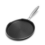 Innerwell Nonstick Crepe Pan 12 inch Stainless Steel Crepe Pan Honeycomb Coating Flat Skillet Tawa Dosa Tortilla Pan,Omelet Pan with All Stove Tops Available, Induction Compatible