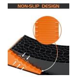 RV Leveling Blocks Ramp Kit, 2 Packs Camper Leveler System for Travel with Two Chocks, 2 Anti-Slip Mats, 1T Bubble Level and Carry Bag, Up to 35000 LBS, Easier & Faster to Level Camper-Orange