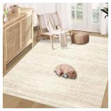 Moroccan Area Rug 4x6 - Washable Boho Geometric Rugs Non-Slip Entryway Rug, Neutral Farmhouse Rugs Soft Throw Rug for Entrance Hallway Bedroom Kitchen Nursery(4