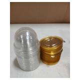 Zezzxu 25 Pack Mini Cake Containers, Clear Plastic Small Cupcake Boxes with Dome Lids for Individual Chocolate Covered Cookies, Strawberry, Mooncake (Gold)