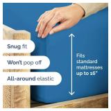 Full Fitted Bed Sheet - Bottom Single Fitted Sheet Only - Soft Hotel Luxury Bedding w/ 8-16 Inch Deep Pockets - Breathable, Cooling & Wrinkle Free - Easy-Care, Fade and Shrink Resistant - Royal Blue