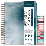 PLANBERRY Large Hourly Schedule Planner Undated Premium Undated Organizer for Productivity, Time Management & Budget, 8x10.4 (Ocean Depths)