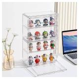 BOHOIDEE 2 Tiers Clear Display Case for Figures, Acrylic Storage Organizers Box with Magnetic Door, Wall-Mounted Dustproof Showcase for Collectibles Action Figure