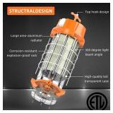 250W LED Temporary Work Light 37,500 Lumens Construction Lights 5000K Portable Linkable IP65 High Lumen Super Bright Durable Job Site Lighting with ON/Off Button for Indoor and Outdoor Area Lighting