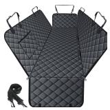 NECKORY Waterproof Dog Car Seat Cover for Back Seat - Durable, Scratch Proof Pet Hammock with Nonslip Design & Storage Pockets, Fits Cars, SUVs, Trucks- S, Black