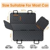 NECKORY Waterproof Dog Car Seat Cover for Back Seat - Durable, Scratch Proof Pet Hammock with Nonslip Design & Storage Pockets, Fits Cars, SUVs, Trucks- S, Black