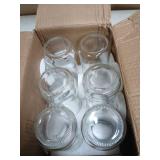 CLQLC Glass Juice Bottles with lids, 6 Pack with 2 Straws & 6 Lids with Hole- 16 oz Travel Drinking Jars,Juicing bottles Reusable Glass Mason Jar for Juice,Bubble Tea, Smoothie, Tea, Kombucha