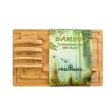 Bamboo Cutting Boards for Kitchen, Wood Cutting Board with Holder, Bamboo Cutting Board Set Reversible with Juice Grooves for Meat Cheese Fruit and Vegetables (Four Piece Set) (1pc Needs Reattached)