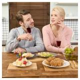 Bamboo Cutting Boards for Kitchen, Wood Cutting Board with Holder, Bamboo Cutting Board Set Reversible with Juice Grooves for Meat Cheese Fruit and Vegetables (Four Piece Set) (1pc Needs Reattached)