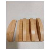 Bamboo Cutting Boards for Kitchen, Wood Cutting Board with Holder, Bamboo Cutting Board Set Reversible with Juice Grooves for Meat Cheese Fruit and Vegetables (Four Piece Set) (1pc Needs Reattached)