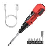 ORIA Mini Electric Screwdriver, Cordless Electric Screwdriver, 12 in 1 Rechargeable Screwdriver Set with 10 Screwdriver Bits, 1/4 inch Bit Holder, LED Light, Charging Cable, for Phones,Toys, PC