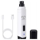 Casfuy Dog Nail Grinder Upgraded - Professional 2-Speed Electric Rechargeable Pet Nail Trimmer Painless Paws Grooming & Smoothing for Small Medium Large Dogs & Cats (White)