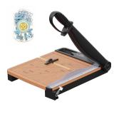 12 Inch Heavy Duty Paper Cutter, Wood Guillotine Paper Cutter & Paper Trimmer, 30 Sheets Capacity Paper Cutting Board for Classroom, Crafting, Cardstock Black