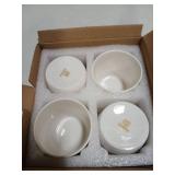 TEANAGOO Japanese Tea Cup, 7.1 Oz / 210 ml, Pure White, 4 Pcs/Box, Asian Tea Cup, Microwave & Dishwasher Safe