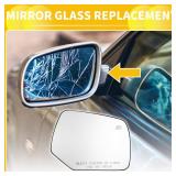 INFINAUTO for Ford Escape 2010-2012 AL8Z17K707E Replacement Heated Mirror Glass with Backing Holder Car Rearview Passenger Right Side Heated Mirror Glass