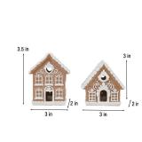 Braxio Gingerbread House Kit Christmas Decorations - 2PCS 3 Inch Gingerbread House with Led Light Indoor Decor for Family Room Decor Aesthetic Christmas Decorations Indoor Home Decor