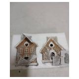 Braxio Gingerbread House Kit Christmas Decorations - 2PCS 3 Inch Gingerbread House with Led Light Indoor Decor for Family Room Decor Aesthetic Christmas Decorations Indoor Home Decor