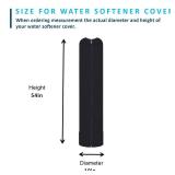 QURAS Water Softener Cover Outdoor, Water Softener Tank Jacket All-Weather Protection, Heavy Duty Synthetic Rubber to Prevent Sweating (Black, 10 * 54 inch)