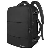 Taygeer Travel Laptop Backpack for Men Women, Airplane Approved Travel Backpack Suitcase with Usb Charging Port, Lightweight College 35l Luggage Bag 15.6inch Laptop Mochila Gifts for Business,Black