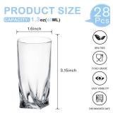 wookgreat 28Pack Shot Glass Bulk Set with Heavy Base, 1.3 Oz Whiskey Shot Glasses, Spirits cups, Tequila Glass Set, Small Shot Cups, Mini Drinking Cups for Vodka, Whiskey, Tequila, Espresso, Liquo