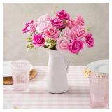 Bright Creations Artificial Flowers Foam Rose Heads - 3 x 1.2 in, Mixed Pink Shades, 100 Pack - Foam Roses for Flower Wall & Garland Backdrops, Wedding & Bridal Shower Decor