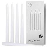 Topsics 12 Pack White Taper Candles, 10 Inch Unscented Long Taper Candles White, Low Heat Romantic Candles for Couples, Wedding, Home Decoration, Dinner