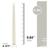Topsics 12 Pack White Taper Candles, 10 Inch Unscented Long Taper Candles White, Low Heat Romantic Candles for Couples, Wedding, Home Decoration, Dinner