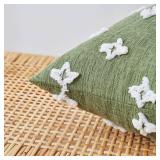 EMEMA Decorative Throw Pillow Cover Rhombic Jacquard Pillowcase Cushion Case Square for Couch Sofa Bed Living Room Bedroom, 16x16 Inch, Sage Green