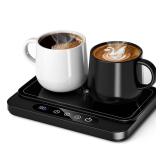 Misby Coffee Mug Warmer, 50W Large Heating Panel Mug Warmer with 6-Temp Settings, 8H Auto Shut-Off, 12H Timer, Ultra-Thin Design, Coffee Warmer for Desk, Ideal for Home, Office, and Travel (Black)
