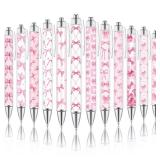 Dispowreath 12 Pcs Pink Bow Ballpoint Pens Coquette Bow Black Ink Pen 1.00 mm Smooth Writing for Office Supplies Coquette Gift for Birthday, Bachelorette, Bridal, Engagement, Baby Shower Party