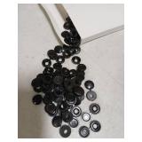 Hotop 100 Pieces Hinged Screw Cover Caps Plastic Shutter Fold Screw Snap Covers Washer Flip Tops(Medium,Black)