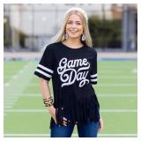 Game Day Bracelets for Women Football Bracelets Red Black Blue Heishi Clay Beaded Stretch Bracelets Stackable Sports Football Charm Bracelet Bangles Football Mom Accessories Outfits Jewelry Gifts (Bla