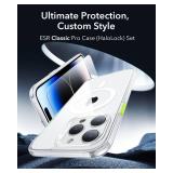ESR for iPhone 14 Pro Max, Translucent Matte Case, Compatible with MagSafe, Military-Grade Protection, Classic Series, Clear
