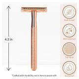 Bambaw Safety Razor for Women with 3 Double Edge Blades, Double Edge Razor, Single Blade Razors for Women and Men, Reusable & Plastic Free Rose Gold (Pre Owned)